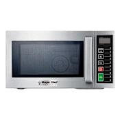 Magic Chef 21 Inch Wide 0.9 Cu. Ft. 1000 Watt Countertop Commercial Microwave Stainless Steel