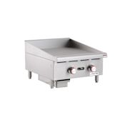 Magic Chef 24 Inch Wide Liquid Propane / Natural Gas Free Standing Griddle, 2 Burners, 68000 BTU's Stainless Steel