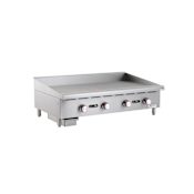 Magic Chef 48 Inch Wide Liquid Propane / Natural Gas Free Standing Griddle, 4 Burners, 136000 BTU's Stainless Steel