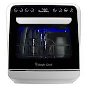 Magic Chef 18 Inch Wide 3 Place Setting Countertop Countertop Dishwasher with Self-Clean Function White