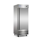 Magic Chef Norpole 29 Inch Wide 23 Cu. Ft. Free Standing Commercial Reach-In Freezer with Heavy-Duty Castor Wheels Stainless Steel