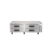 Magic Chef Norpole 72 Inch Wide 16 Cu. Ft. Free Standing Commercial Prep Table Refrigerator with Led Digital Temperature Display Stainless Steel