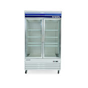 Magic Chef Norpole 49 Inch Wide 29 Cu. Ft. Side by Side Door Swing Reach-In Merchandiser Freezer White