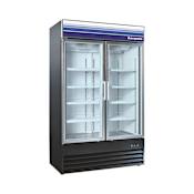 Magic Chef Norpole 49 Inch Wide 29 Cu. Ft. Side by Side Door Swing Reach-In Merchandiser Freezer Black