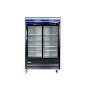 Magic Chef Norpole 53 Inch Wide 45 Cu. Ft. Side by Side Door Swing Reach-In Merchandiser Refrigerator Black