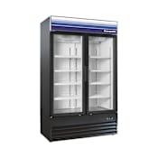 Magic Chef Norpole 48 Inch Wide 29 Cu. Ft. Side by Side Door Swing Reach-In Merchandiser Refrigerator Black