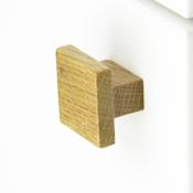 Manzoni Designer Wood 1-3/8 Inch Square Cabinet Knob Oak