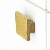 Manzoni Designer Wood 2" Rustic Modern Square Wood Cabinet Knob Oak