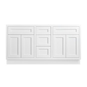 Maplevilles Cabinetry 60" Double Free Standing Vanity Cabinet Only - Less Vanity Top Snow White