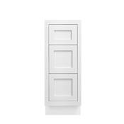Maplevilles Cabinetry Ready to Assemble 12" Shaker Inset Drawer Base Vanity Cabinet Snow White