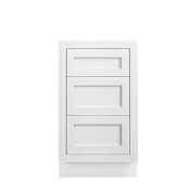Maplevilles Cabinetry Ready to Assemble 18" Shaker Inset Drawer Base Vanity Cabinet Snow White