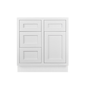 Maplevilles Cabinetry 30" Single Free Standing Vanity Cabinet Only - Less Vanity Top Snow White