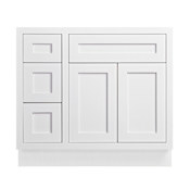 Maplevilles Cabinetry 36" Single Free Standing Vanity Cabinet Only - Less Vanity Top Snow White