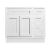 Maplevilles Cabinetry 36" Single Free Standing Vanity Cabinet Only - Less Vanity Top Snow White