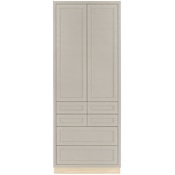 Maplevilles Cabinetry Inset 36" Wide x 93" Tall Double Door Tall or Pantry Cabinet with 6 Drawers Tuscan Grey