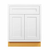 Maplevilles Cabinetry Inset 24" Wide x 35" Tall Double Door Base Cabinet with Single Drawer Snow White