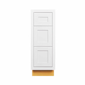 Maplevilles Cabinetry Inset 12" Wide x 35" Tall Base Cabinet with Triple Drawers Snow White