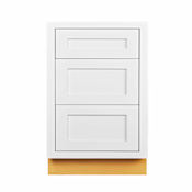 Maplevilles Cabinetry Inset 21" Wide x 35" Tall Base Cabinet with Triple Drawers Snow White