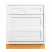 Maplevilles Cabinetry Inset 30" Wide x 35" Tall Base Cabinet with 4 Drawers Snow White