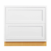 Maplevilles Cabinetry Inset 36" Wide x 35" Tall Base Cabinet with Double Drawers Snow White