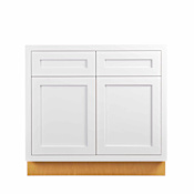 Maplevilles Cabinetry Inset 33" Wide x 35" Tall Double Door Base Cabinet Snow White