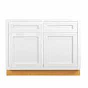 Maplevilles Cabinetry Inset 42" Wide x 35" Tall Double Door Base Cabinet Snow White