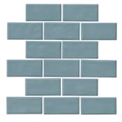 Marazzi Artezen 2" x 4" Mosaic Tile, Ceramic Look Glossy Finish - Sold by Sheet (0.83 SF per Sheet) Classic Blue