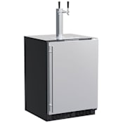 Marvel Classic 24 Inch Wide 5.7 Cu. Ft. Built-In / Free Standing Double Tap Kegerator Stainless Steel