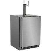 Marvel Outdoor 24 Inch Wide 5.7 Cu. Ft. Built-In / Free Standing Double Tap Kegerator Stainless Steel