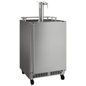 Marvel Outdoor 24 Inch Wide 5.7 Cu. Ft. Built-In / Free Standing Double Tap Wine Kegerator with Casters Stainless Steel