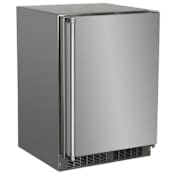 Marvel Outdoor 24 Inch Wide 4.9 Cu. Ft. Compact Freezerless Refrigerator with Ice Maker Stainless Steel