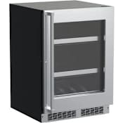 Marvel Professional 24 Inch Wide 108 Can Capacity Energy Star Rated Beverage Center with Dynamic Cooling Technology and Glass Door Stainless Steel Framed Glass