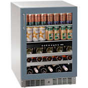 Marvel Essential 24 Inch Wide 18 Bottle Capacity and 112 Can Capacity Panel Ready Wine and Beverage Cooler Integrated Frame