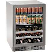 Marvel Essential 24 Inch Wide 18 Bottle Capacity and 112 Can Capacity Wine and Beverage Cooler Stainless Frame