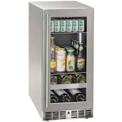 Marvel Essential 15 Inch Wide 5 Bottle Capacity and 64 Can Capacity Wine and Beverage Cooler Stainless Frame