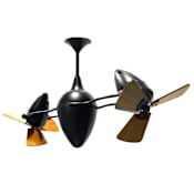 Matthews Fan Company Ar Ruthiane 16" 6 Blade Indoor Ceiling Fan Black