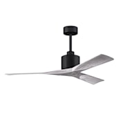 Matthews Fan Company Nan 52" 3 Blade Indoor Ceiling Fan with Remote Control Matte Black / Barnwood