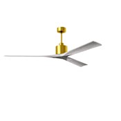 Matthews Fan Company Nan XL 72" 3 Blade Indoor Ceiling Fan with Wall and Remote Control Brushed Brass / Barnwood Tone