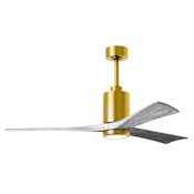 Matthews Fan Company Patricia-3 60" 3 Blade Indoor LED Ceiling Fan Brushed Brass / Barnwood Tone