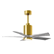 Matthews Fan Company Patricia-5 42" 5 Blade Indoor LED Ceiling Fan Brushed Brass / Barnwood Tone