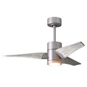 Matthews Fan Company Super Janet 42" 3 Blade Indoor LED Ceiling Fan with Reversible Motor, Wall Control, Remote and LED Light Kit Included Brushed Nickel / Barn Wood Tone