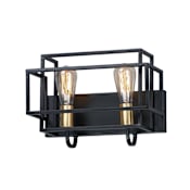 Maxim Liner 2 Light 14" Wide Bathroom Vanity Light Black / Satin Brass