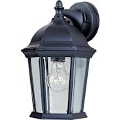 Maxim Builder Cast 12" 1 Light Wall Sconce Black / Clear Glass