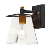 Maxim Chalet Single Light 10" Tall LED Outdoor Wall Sconce Bronze / Gold / Clear Glass