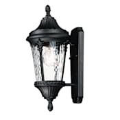 Maxim Sentry Single Light 16" Tall Outdoor Wall Sconce Black / Water Glass