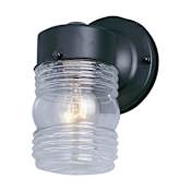 Maxim Side Door 8" 1 Light Wall Sconce Black / Clear Glass