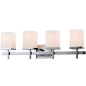 Maxim Tetra 30" Wide Bathroom Light with Square Frosted Glass Shades Polished Chrome
