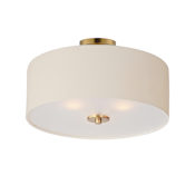 Maxim Bongo 3 Light 18" Wide Semi-Flush Drum Ceiling Fixture Natural Aged Brass