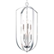 Maxim Provident 6 Light 15" Wide Taper Candle Pendant Satin Nickel