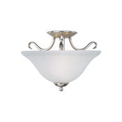 Maxim Basix 2 Light 14" Wide Semi-Flush Bowl Ceiling Fixture Satin Nickel